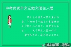 以陌生人爱为话题的作文800字