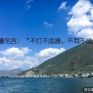 曾国藩名言：“不打不成器，不骂不成人”。