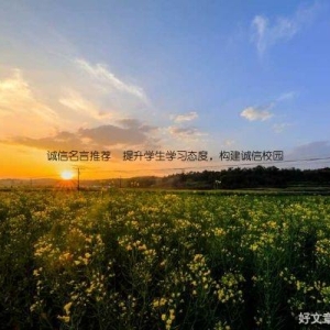 诚信名言推荐  提升学生学习态度，构建诚信校园