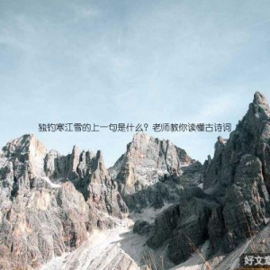 独钓寒江雪的上一句是什么？老师教你读懂古诗词