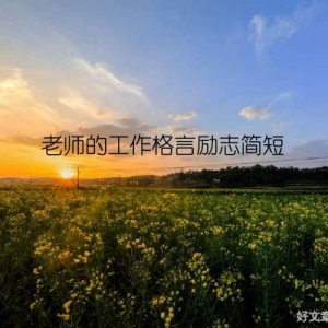 老师的工作格言励志简短