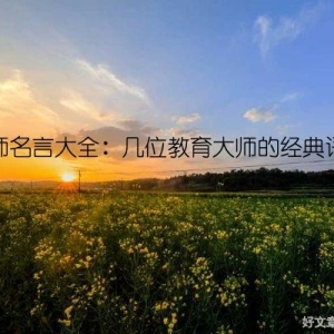 教师名言大全：几位教育大师的经典语录