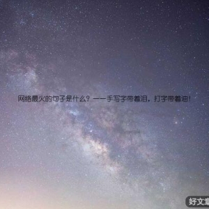 网络最火的句子是什么？——手写字带着泪，打字带着油！